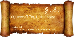 Gyurcsányi Alfonza névjegykártya
