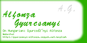 alfonza gyurcsanyi business card